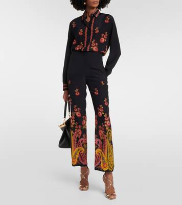 Pantalon à taille haute en soie | Etro