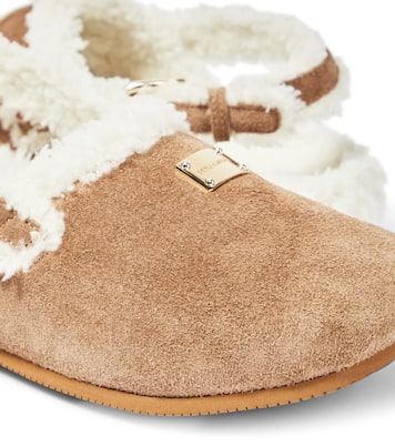 Slippers in suede e pelliccia sintetica | Dolce&Gabbana Kids