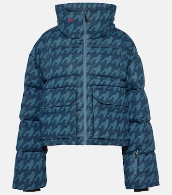 x DL1961 Nevada houndstooth denim down jacket | Perfect Moment