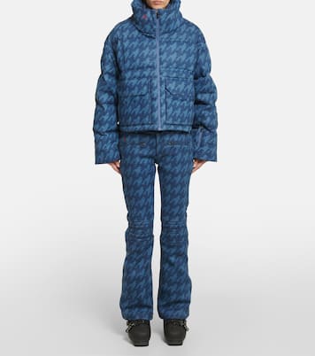 x DL1961 Nevada houndstooth denim down jacket | Perfect Moment