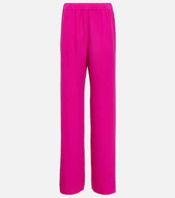 Pantaloni a palazzo in seta a vita alta | Valentino