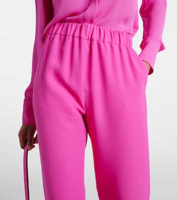 Pantaloni a palazzo in seta a vita alta | Valentino