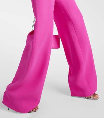 Pantaloni a palazzo in seta a vita alta | Valentino