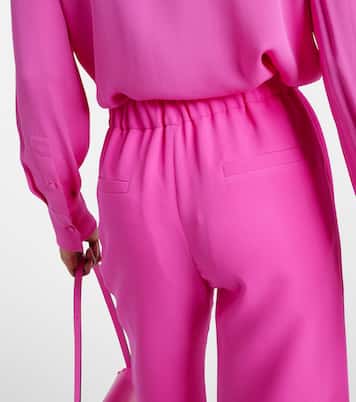 Pantaloni a palazzo in seta a vita alta | Valentino