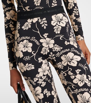 Leggings Regenerated de jersey floral con fuseau | Marine Serre