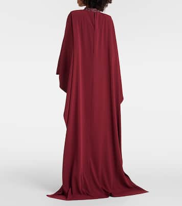 Caped crystal-embellished gown | Roland Mouret