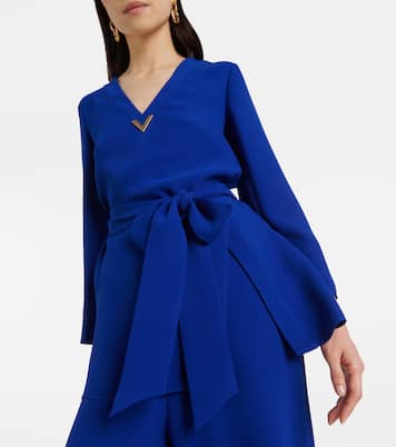 VGold Cady Couture belted blouse | Valentino