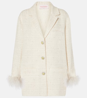 Veste Mossi en tweed à plumes | Valentino