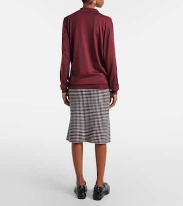 Polo in seta con logo | Prada