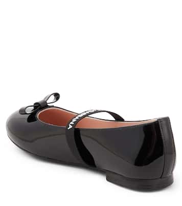 Ballerine in vernice con fiocco e logo | Dolce&Gabbana Kids