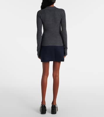 Pullover stile polo in lana a rombi | Ganni