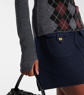 Pullover stile polo in lana a rombi | Ganni