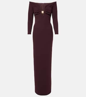 Abito lungo in cady con scollo bardot | Roland Mouret