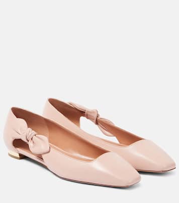 Very Bow Tie leather ballet flats | Aquazzura