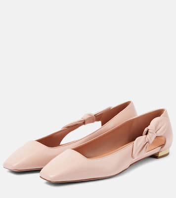 Very Bow Tie leather ballet flats | Aquazzura