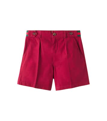 Web Stripe cotton poplin Bermuda shorts | Gucci Kids