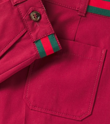 Web Stripe cotton poplin Bermuda shorts | Gucci Kids