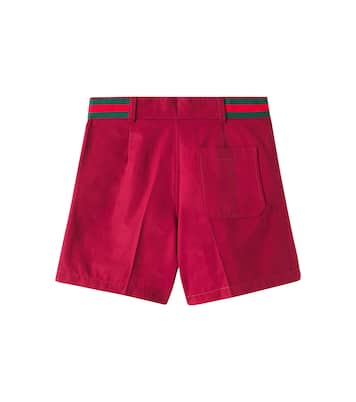 Web Stripe cotton poplin Bermuda shorts | Gucci Kids