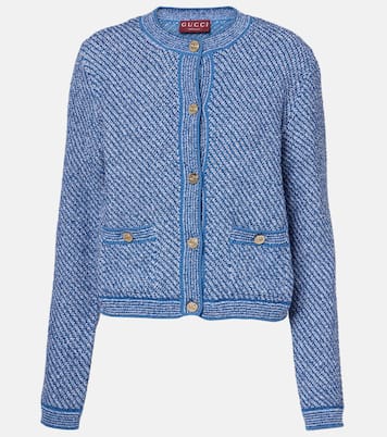Cárdigan de mezcla de lana con GG | Gucci