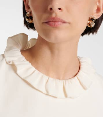Pas Plus VLogo embellished hoop earrings | Valentino