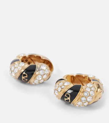 Pas Plus VLogo embellished hoop earrings | Valentino