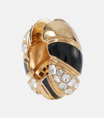 Pas Plus VLogo embellished hoop earrings | Valentino