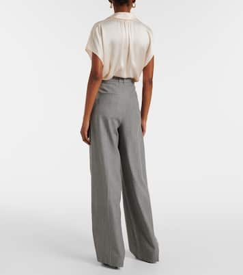 Weite High-Rise-Hose aus Twill | Vince