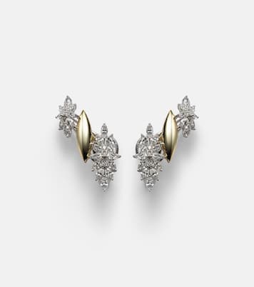 Boucles d'oreilles clip Golden Strada en or jaune et blanc 18 ct, diamants | Yeprem