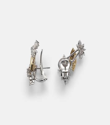 Boucles d'oreilles clip Golden Strada en or jaune et blanc 18 ct, diamants | Yeprem