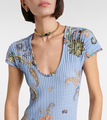 Printed cotton-blend midi dress | Etro