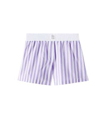 Bermuda in cotone e seta a righe | Brunello Cucinelli Kids