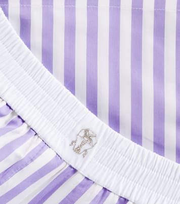 Bermuda in cotone e seta a righe | Brunello Cucinelli Kids