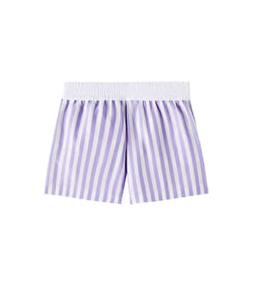 Bermuda in cotone e seta a righe | Brunello Cucinelli Kids