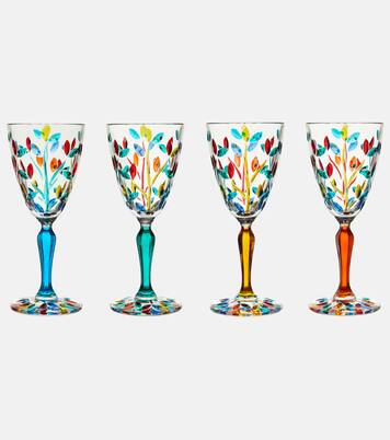 Floral set of 4 crystal glasses | Les-Ottomans