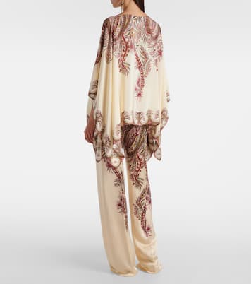 Printed silk crêpe de chine poncho | Etro