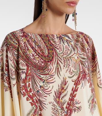 Printed silk crêpe de chine poncho | Etro