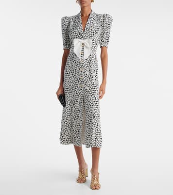 Floral printed silk midi dress | Alessandra Rich