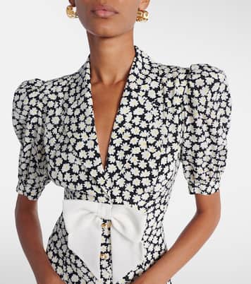 Floral printed silk midi dress | Alessandra Rich