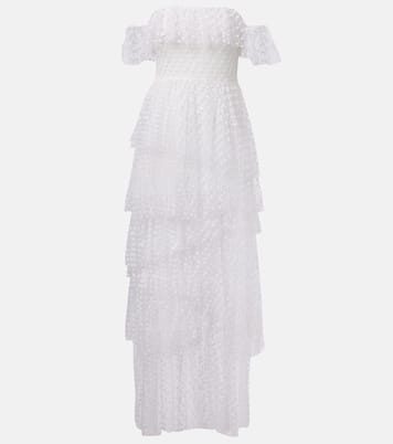 Vestido largo Carmen de tul con lunares | Alexandra Miro