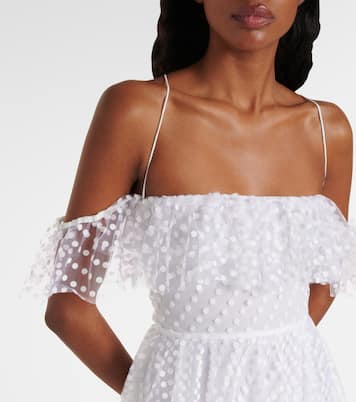 Vestido largo Carmen de tul con lunares | Alexandra Miro
