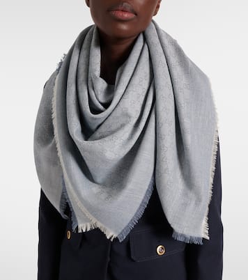 GG cotton, wool, and silk scarf | Gucci