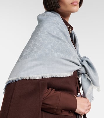 GG cotton, wool, and silk scarf | Gucci
