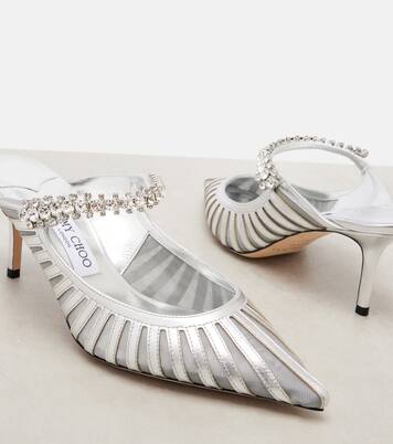 Bing 65 embellished leather and mesh pumps | Jimmy Choo