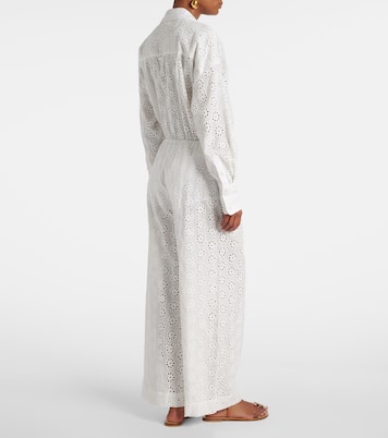 Bonfire eyelet cotton wide-leg pants | Staud