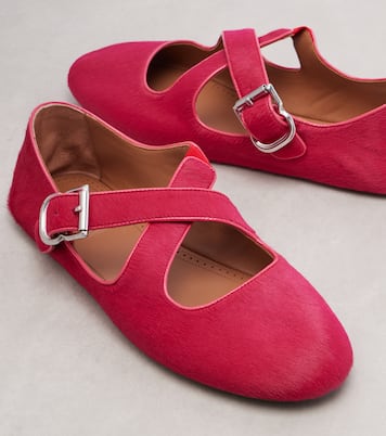 La Ballerine 스웨이드 메리제인 플랫 슈즈 | Alaïa