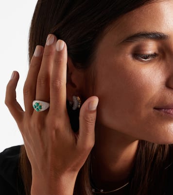 Anillo de oro de 9 ct con diamantes y malaquita | Yvonne Léon