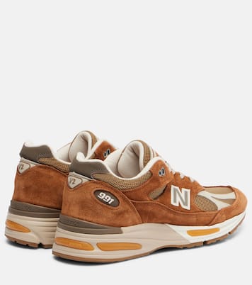 Made In UK 991v2 suede-trimmed sneakers | New Balance