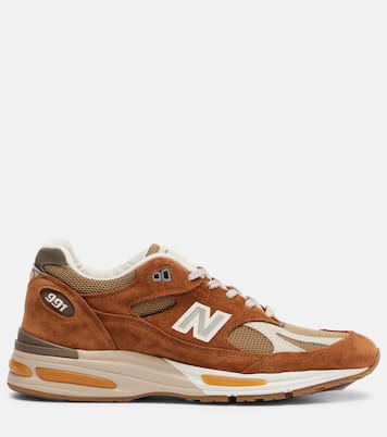 Made In UK 991v2 suede-trimmed sneakers | New Balance