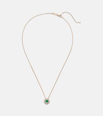 One Of A Kind 18kt gold necklace with emerald and diamonds | Suzanne Kalan