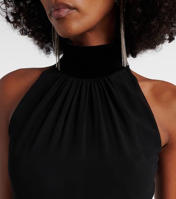 Velvet-trimmed silk georgette gown | McQueen
